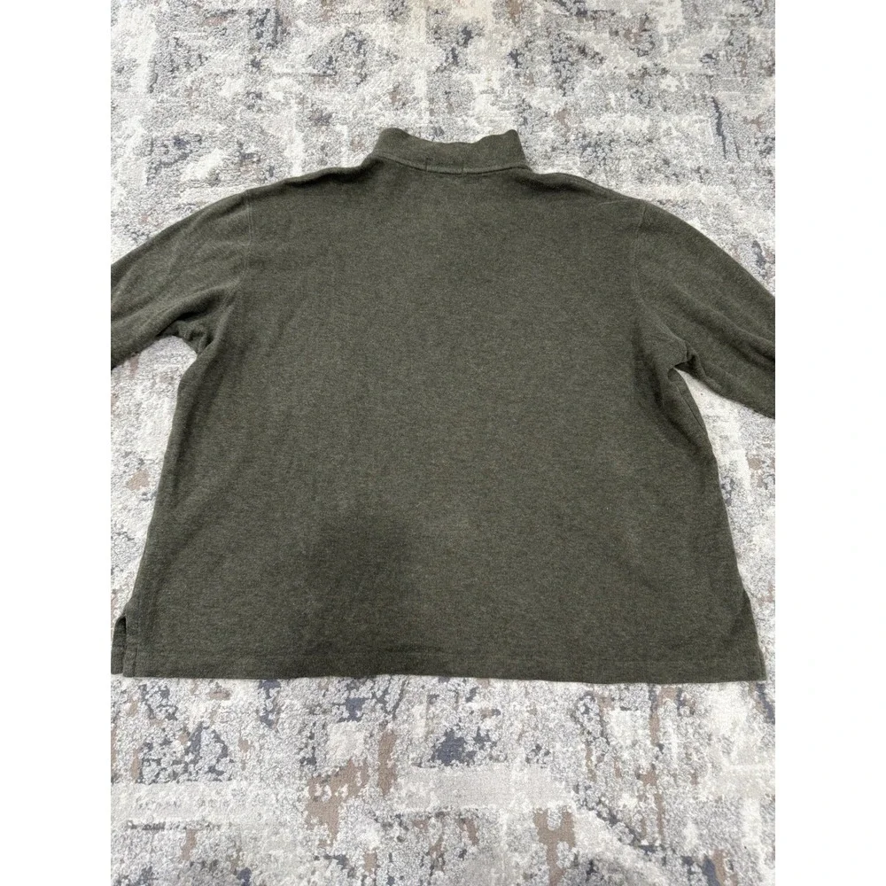 Polo Ralph Lauren Sweater Large Green Estate Rib 1/4 Zip Preppy Academia Golf